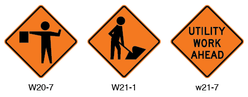 Bone Safety Utility Work Ahead Sign